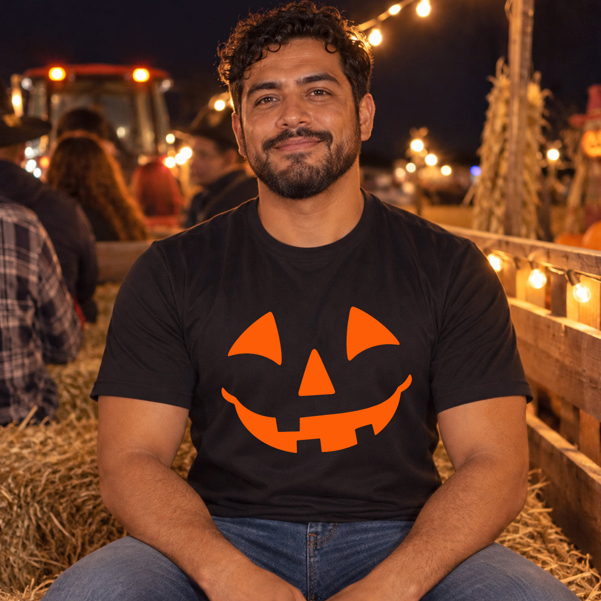 Pumpkin Smile T-shirt lifestyle image 1