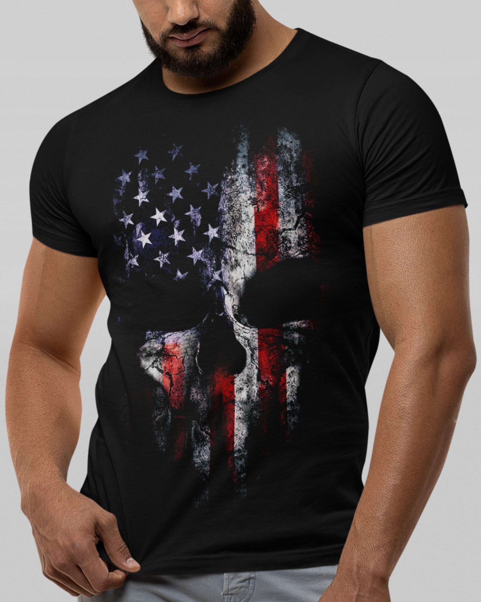 AMERICAN FLAG SKULL T-SHIRT