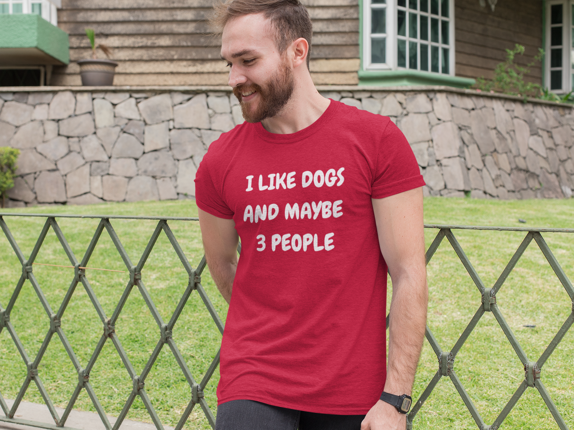 I Like Dogs and Maybe 3 People T-Shirt – Funny Dog Lover Shirt, Sarcastic Pet Parent Tee, Introvert Dog Humor Graphic