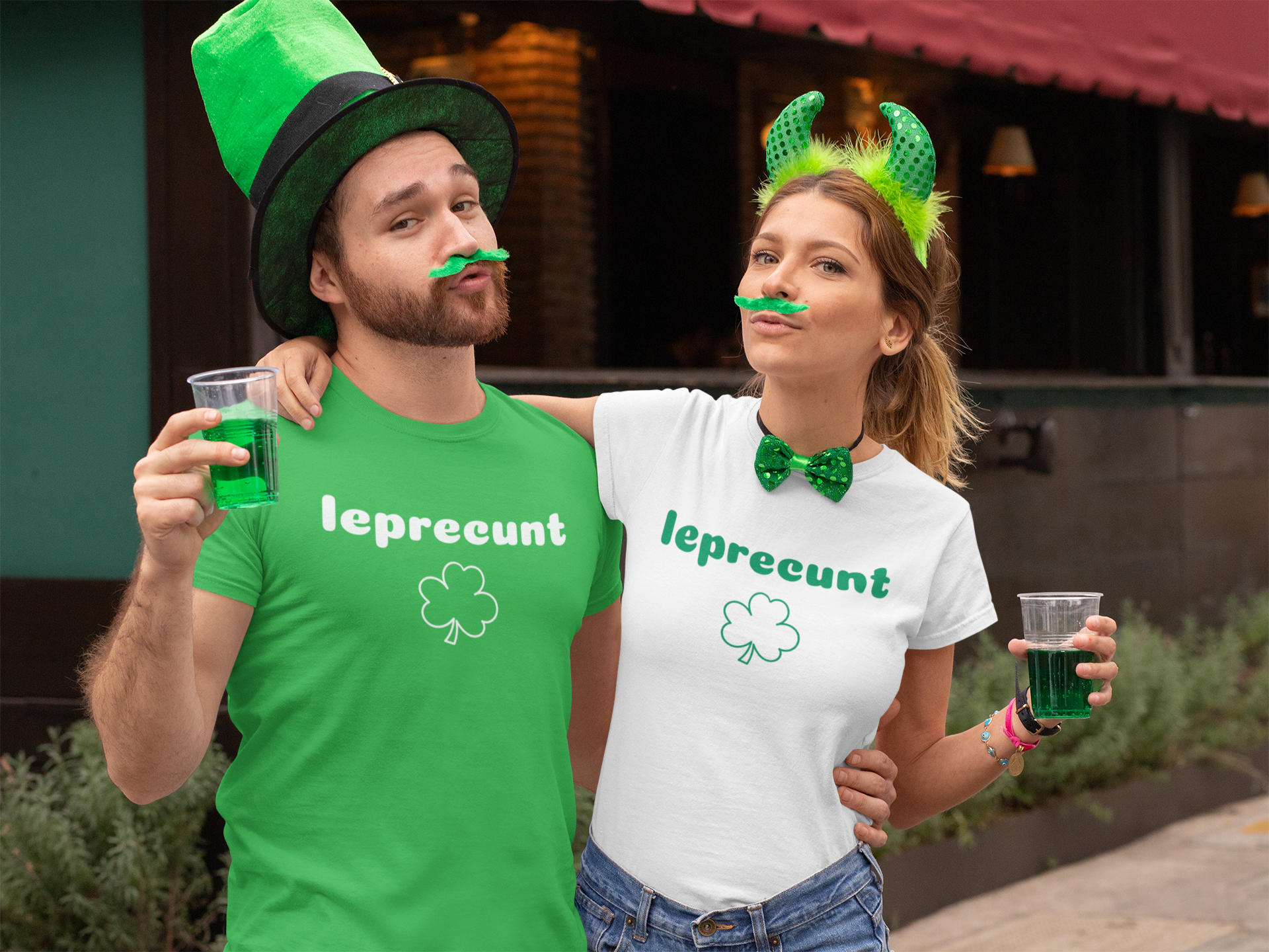 Leprecunt Funny St. Patrick’s Day Unisex T-Shirt – Offensive Irish Shamrock Graphic Tee – Adult Humor Saint Paddy’s Shirt