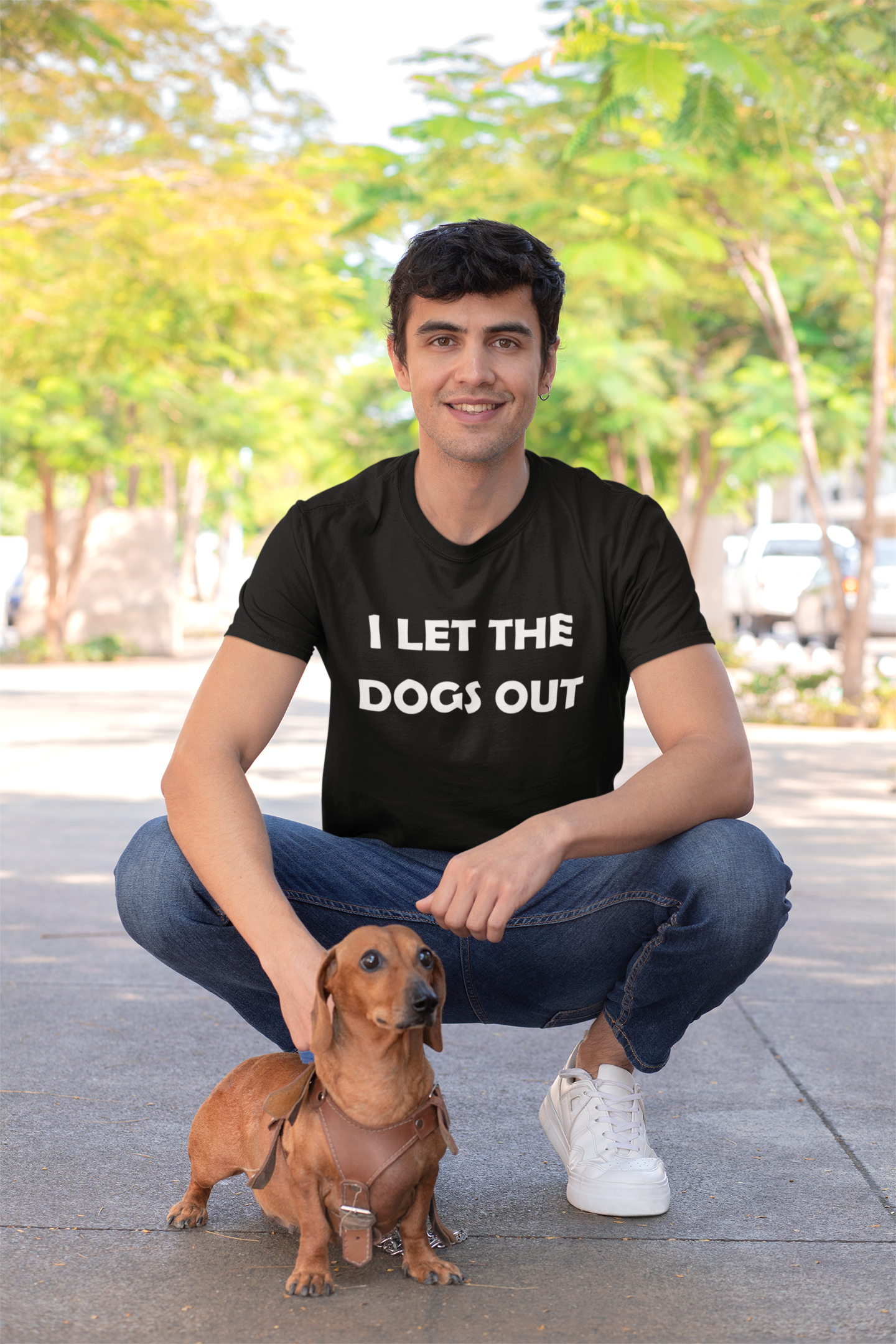 I Let the Dogs Out T-Shirt – Funny Dog Owner Shirt, Dog Walker Humor Tee, Pet Parent Graphic T-Shirt