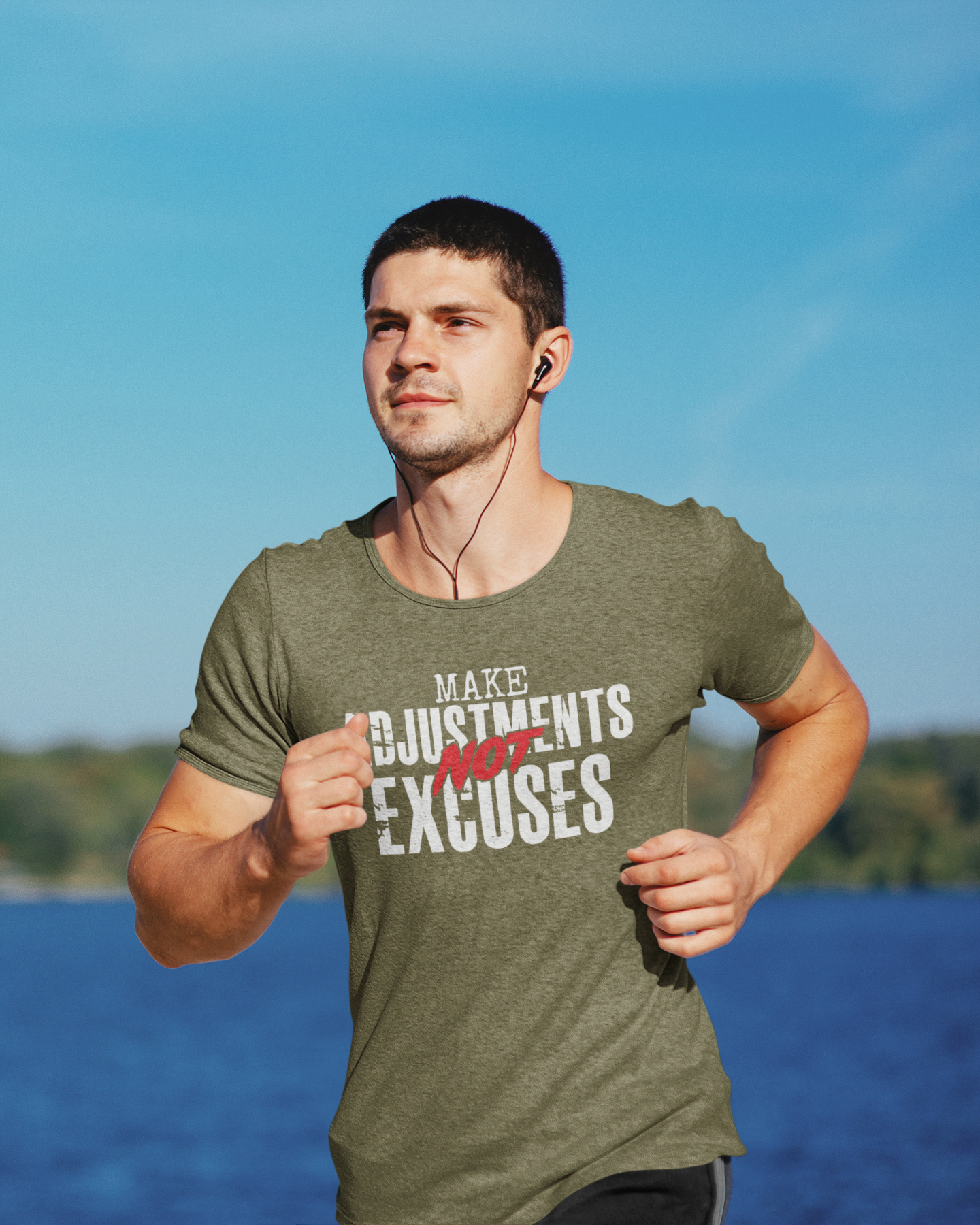 Make Adjustments Not Excuses T-Shirt – Motivational Quote Shirt, Discipline Mindset Tee, Never Quit Inspiration Graphic