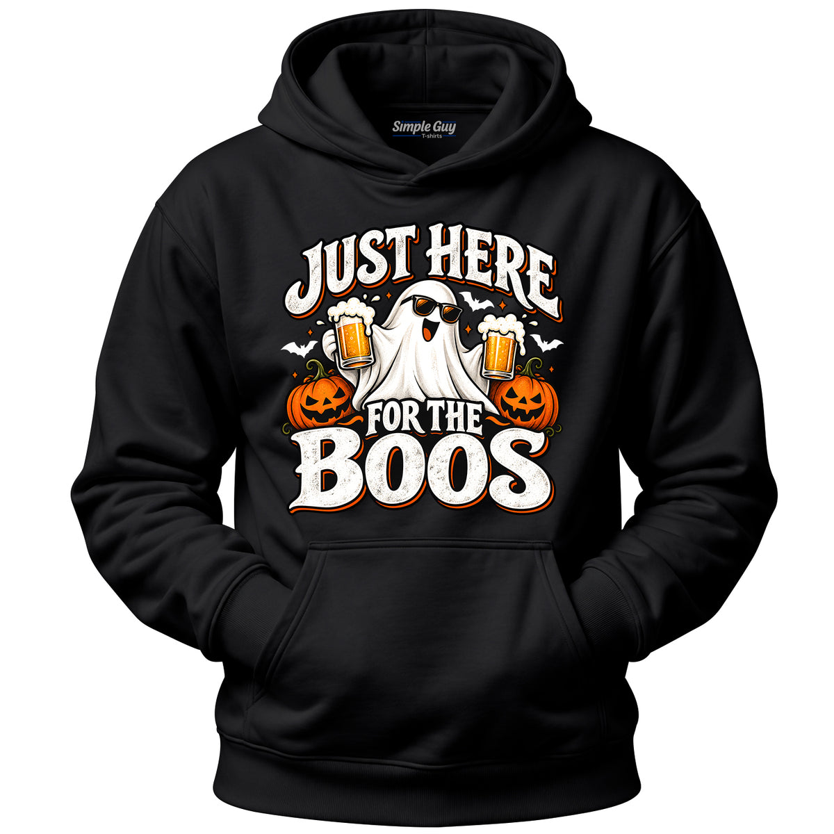 Just Here for the Boos V1 black hoodie