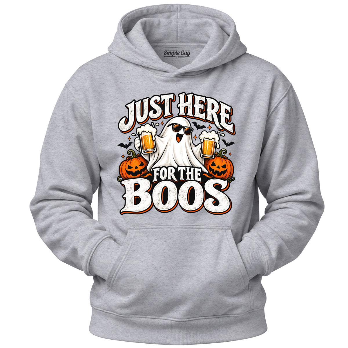 Just Here for the Boos V1 grey heather hoodie