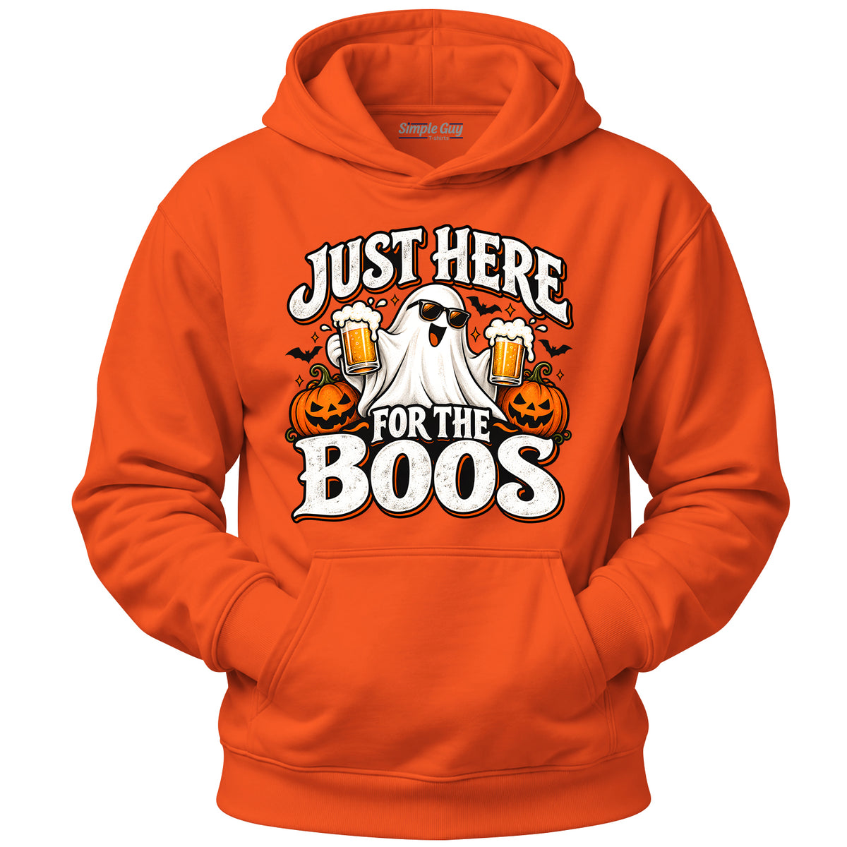 Just Here for the Boos V1 orange hoodie