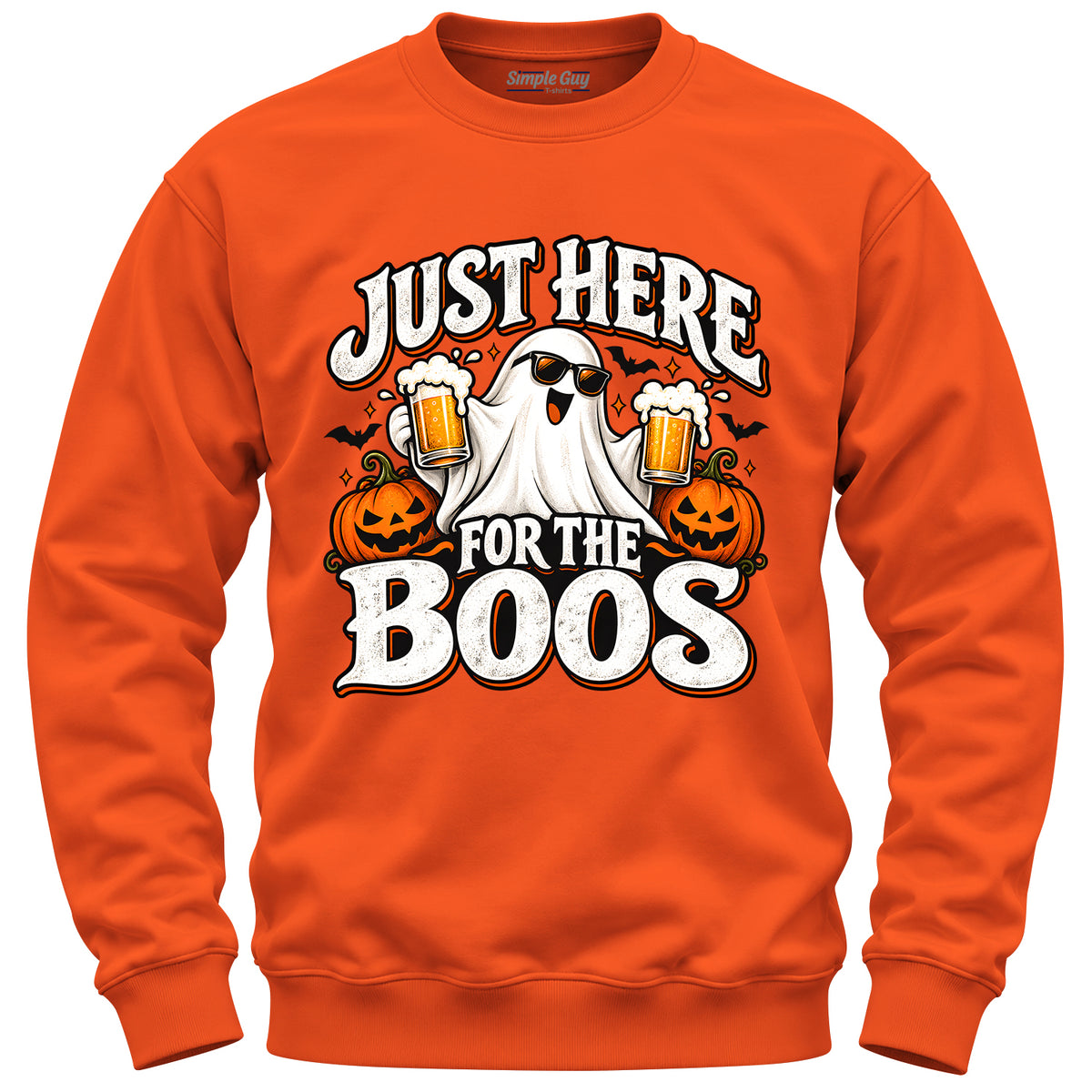 Just Here for the Boos V1 orange crewneck sweatshirt