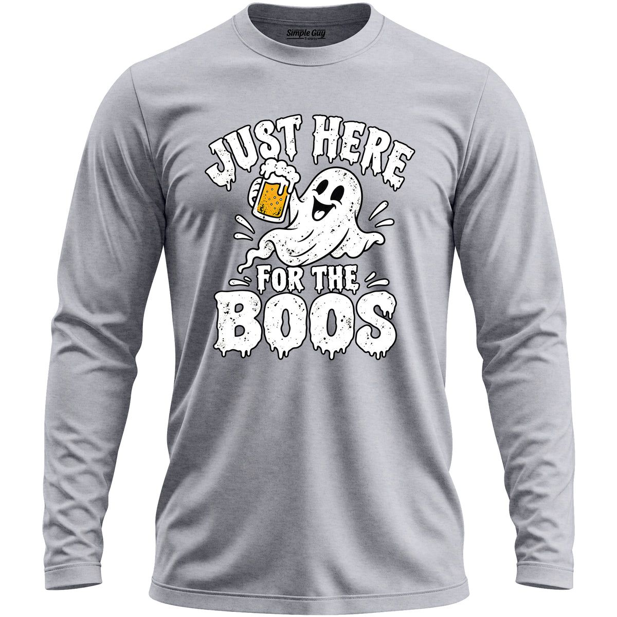 Just Here for the Boos V2 grey heather long sleeve