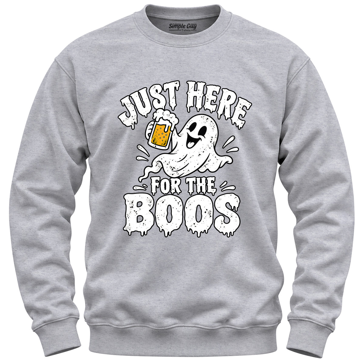 Just Here for the Boos V2 grey heather crewneck sweatshirt