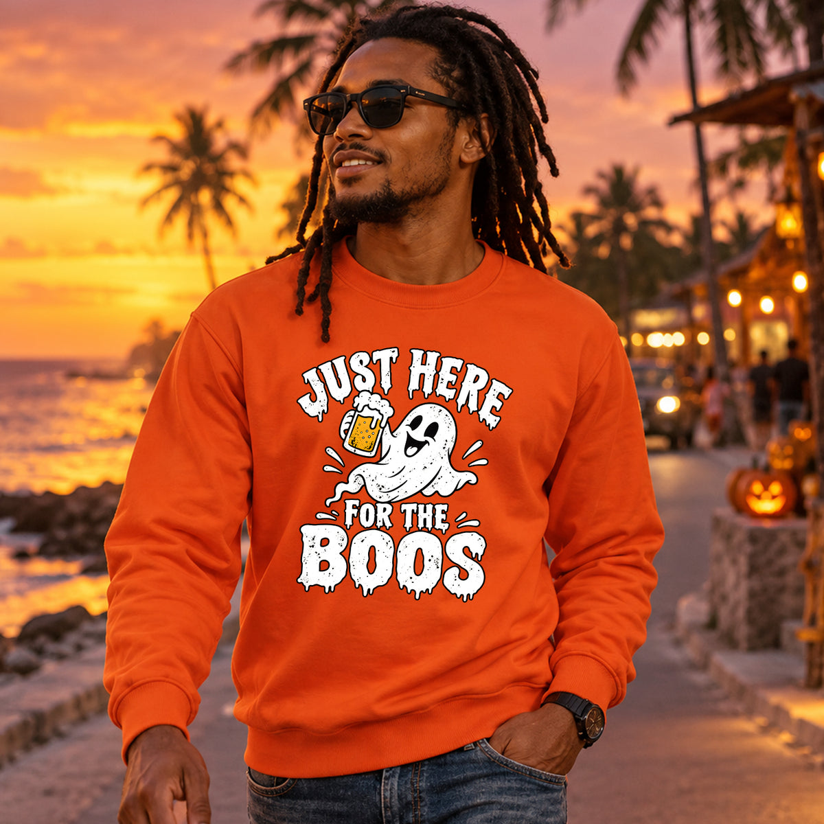 Just Here for the Boos V2 crewneck lifestyle image 1