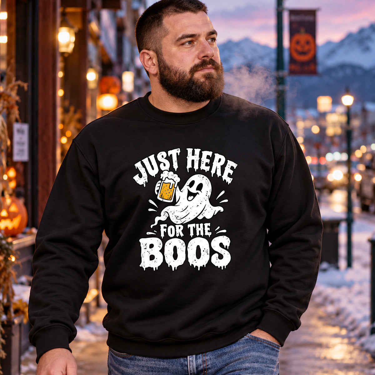 Just Here for the Boos V2 crewneck lifestyle image 2