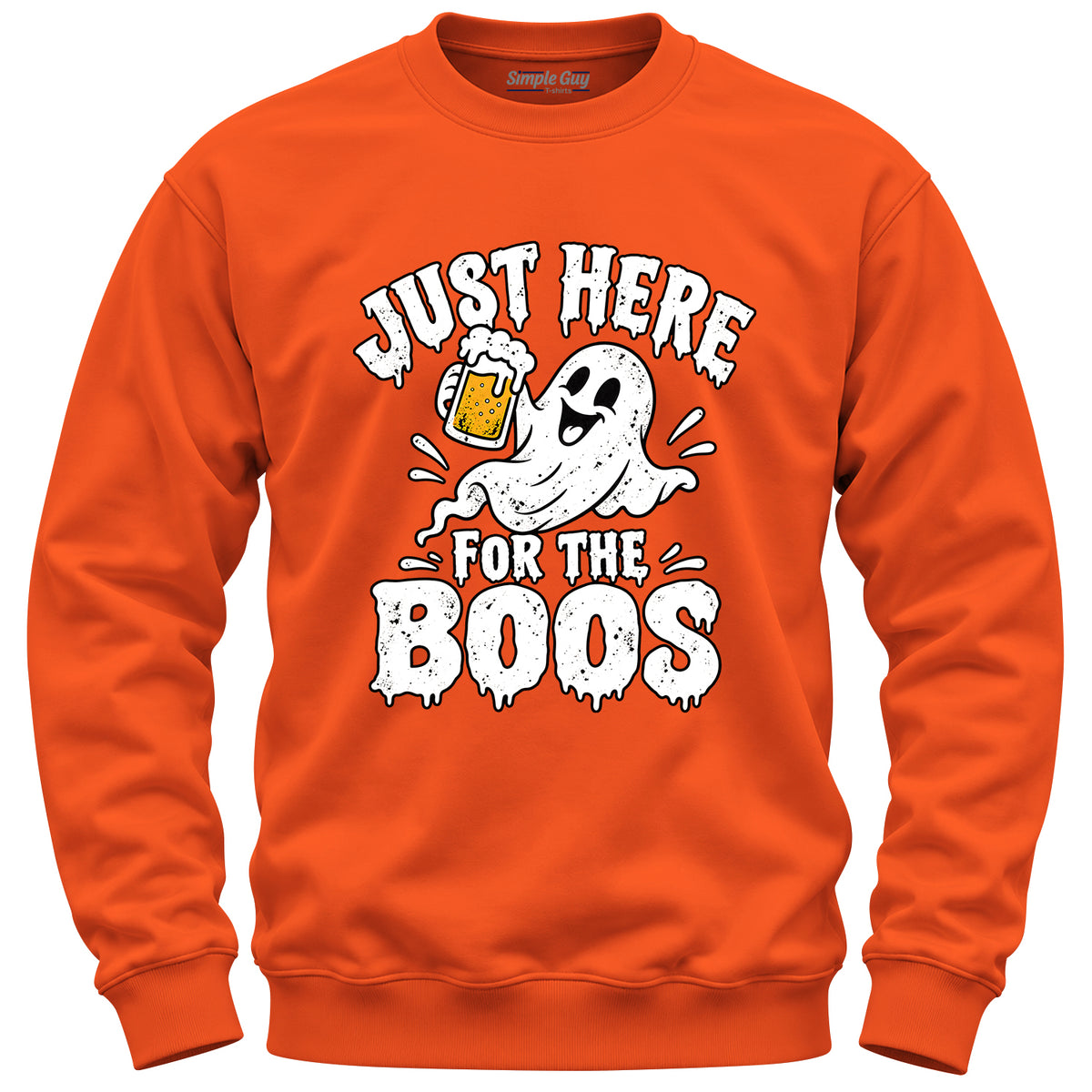 Just Here for the Boos V2 orange crewneck sweatshirt