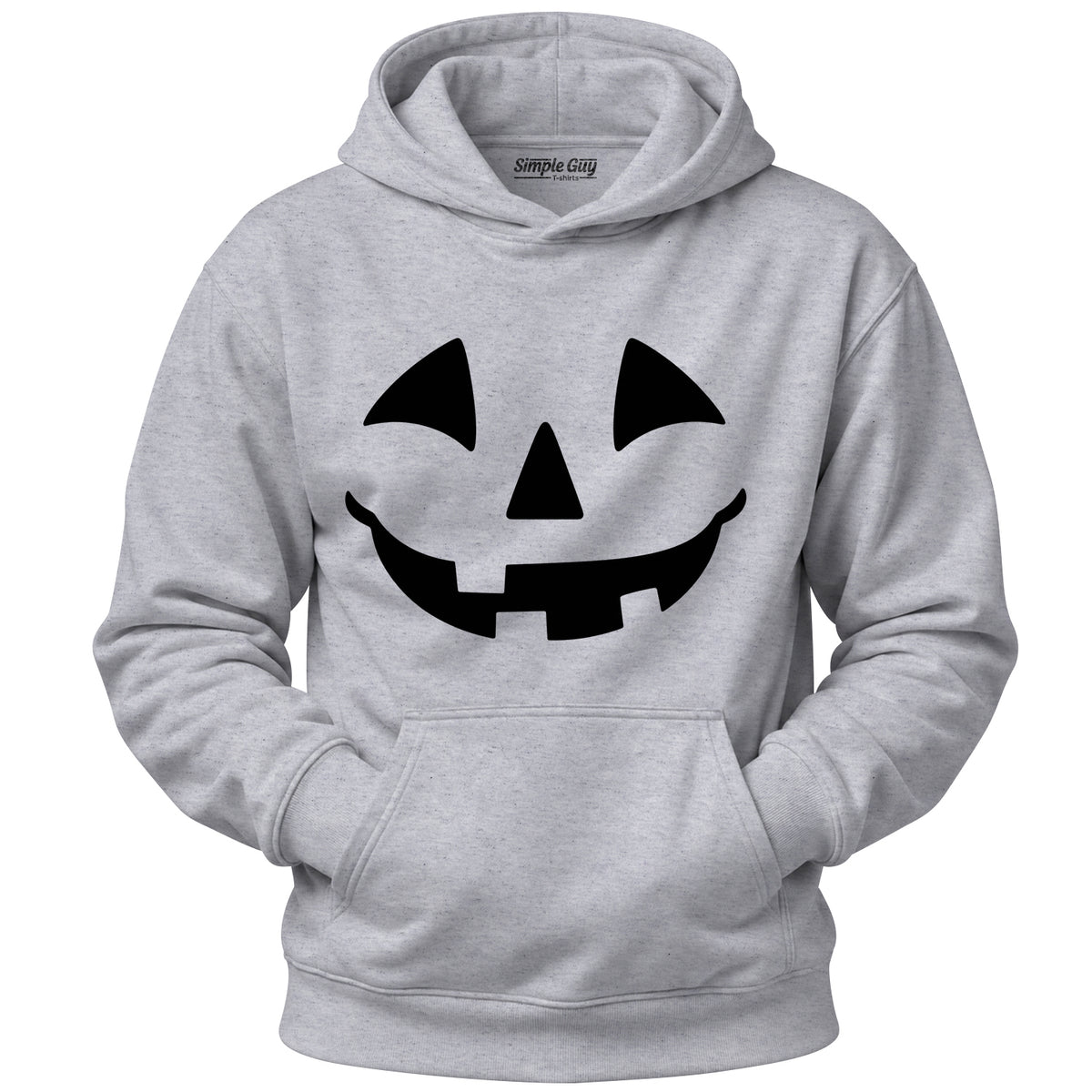 Pumpkin Smile grey heather hoodie