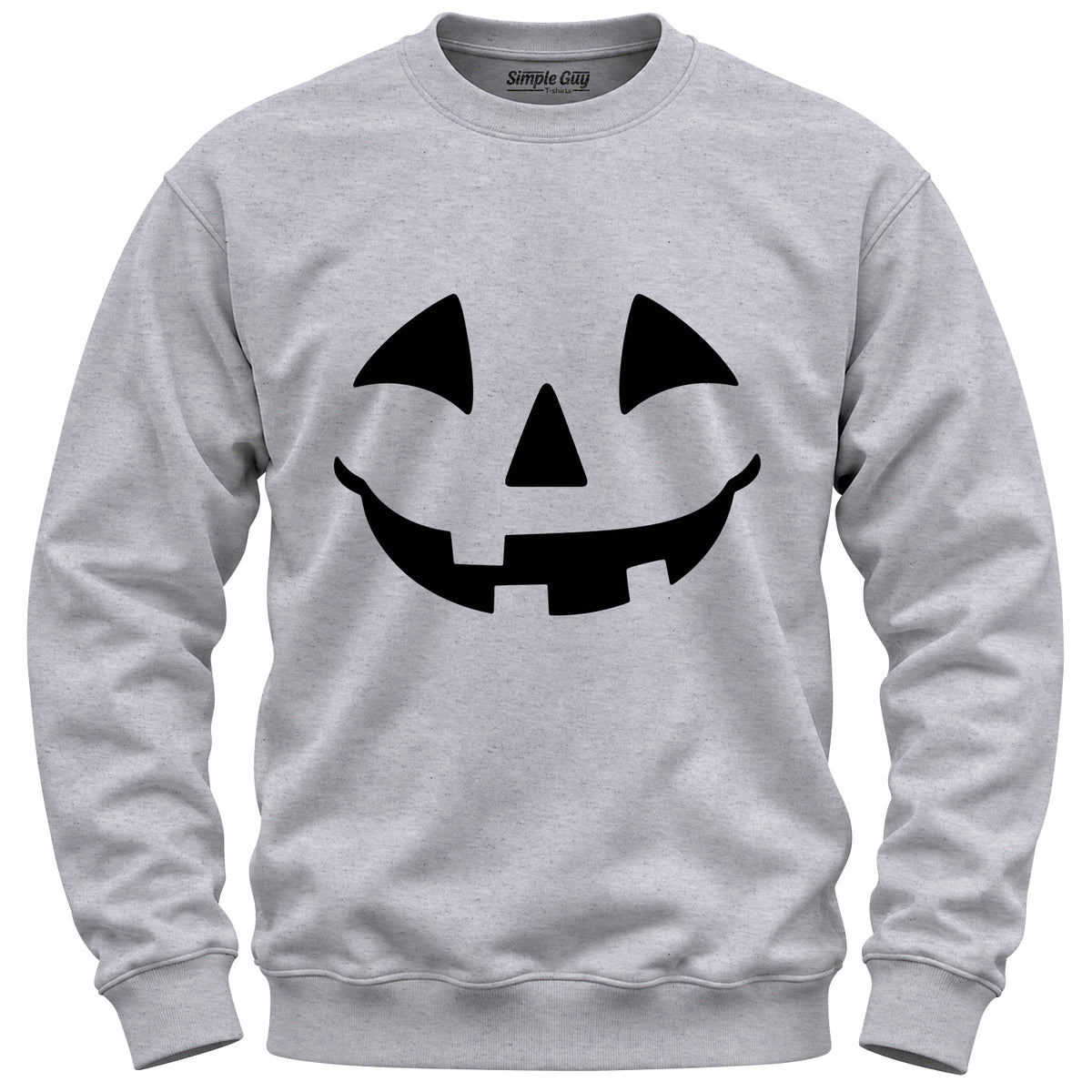 Pumpkin Smile grey heather crewneck sweatshirt