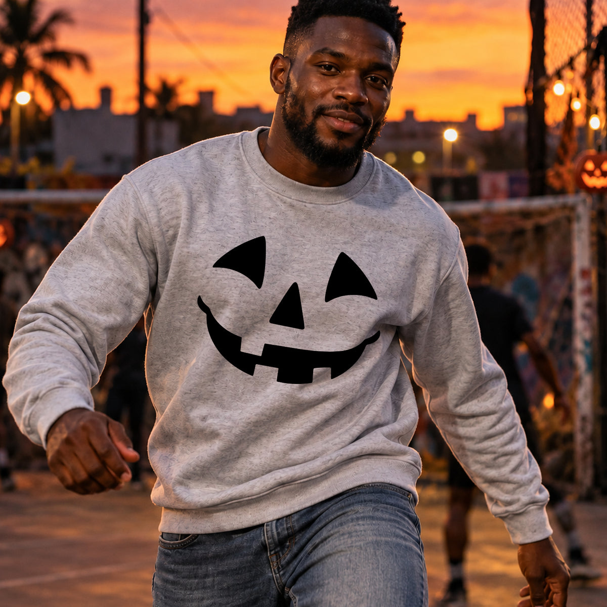 Pumpkin Smile crewneck lifestyle image 2