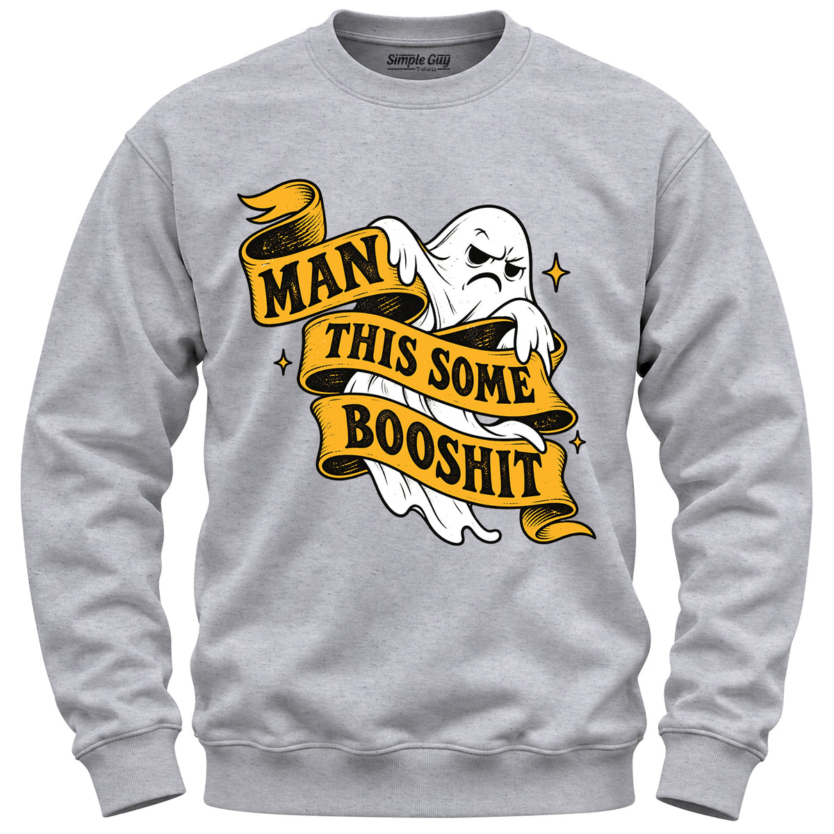 Man This Some Booshit V2 grey heather crewneck sweatshirt