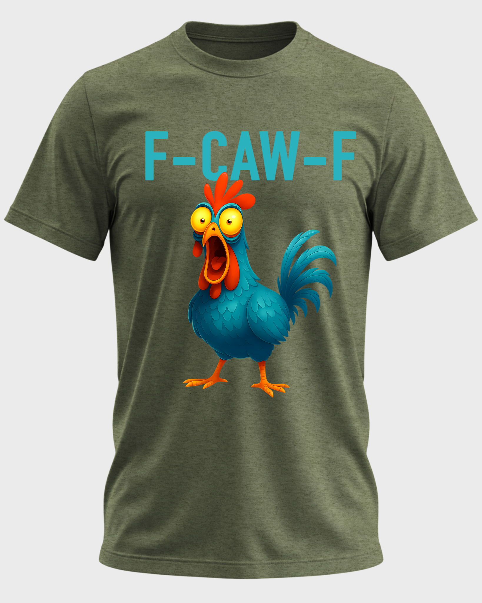 F-CAW-F Funny Blue Rooster T-Shirt