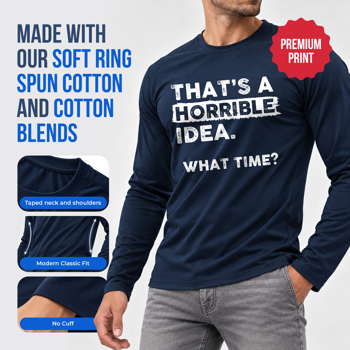 Long sleeve product features