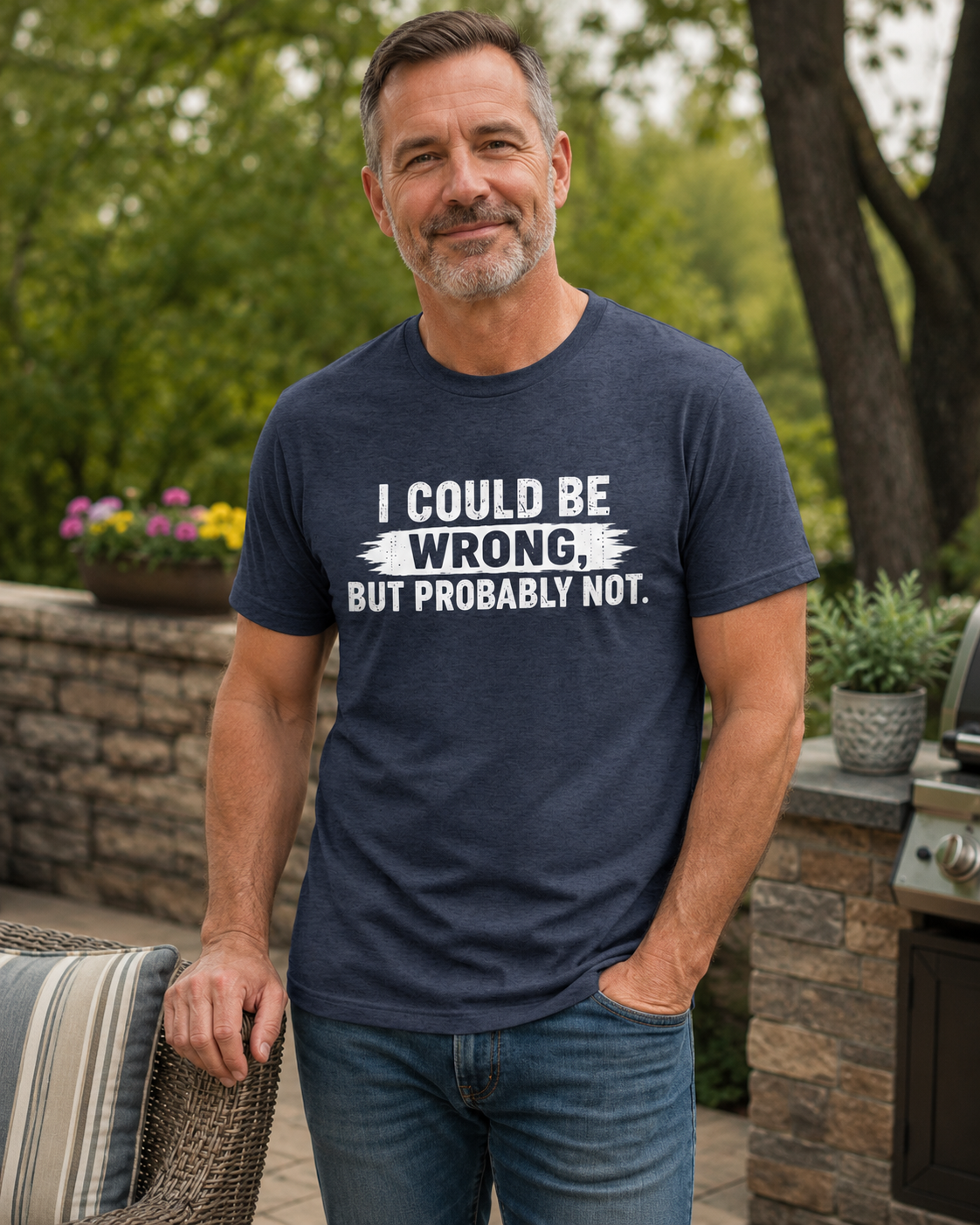I Could Be Wrong, But Probably Not T-shirt - Heather Navy lifestyle