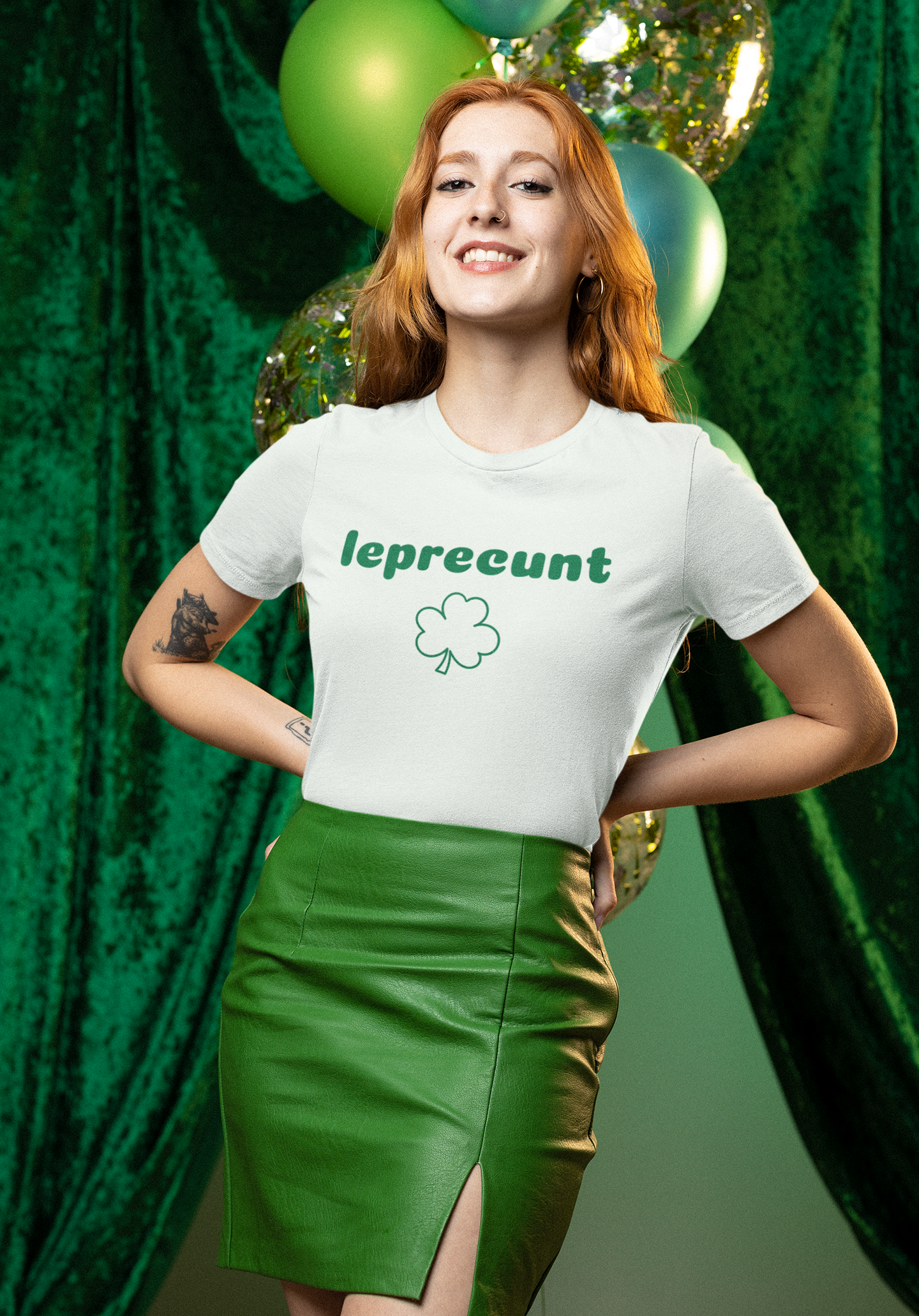 Leprecunt Funny St. Patrick’s Day Unisex T-Shirt – Offensive Irish Shamrock Graphic Tee – Adult Humor Saint Paddy’s Shirt